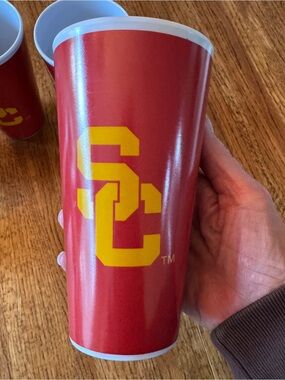 Vintage 90s USC Trojans Stadium Tumblers - Set of 5 - Cardinal & Gold